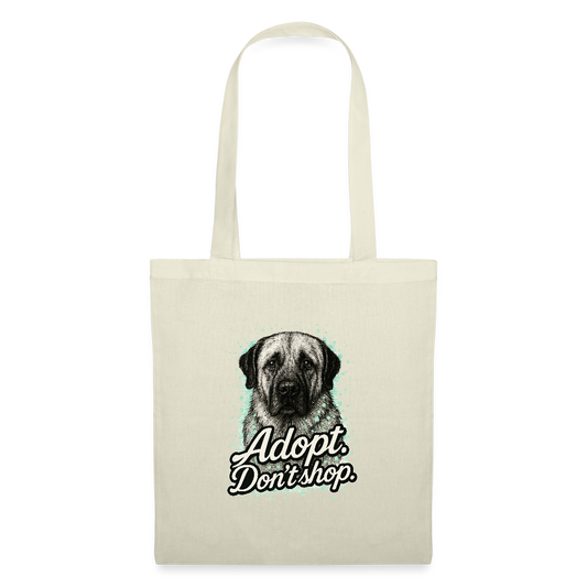 Stoffbeutel "Adopt. Don't shop." mint - Natur