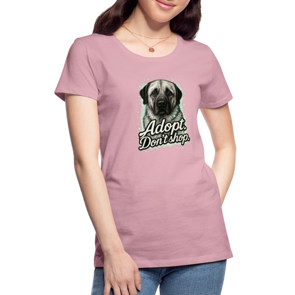 Damen T-Shirt "Adopt. Don't shop." mint - Hellrosa