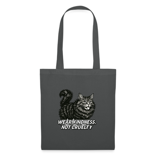 Stoffbeutel "Wear kindness, not cruelty" - Graphite