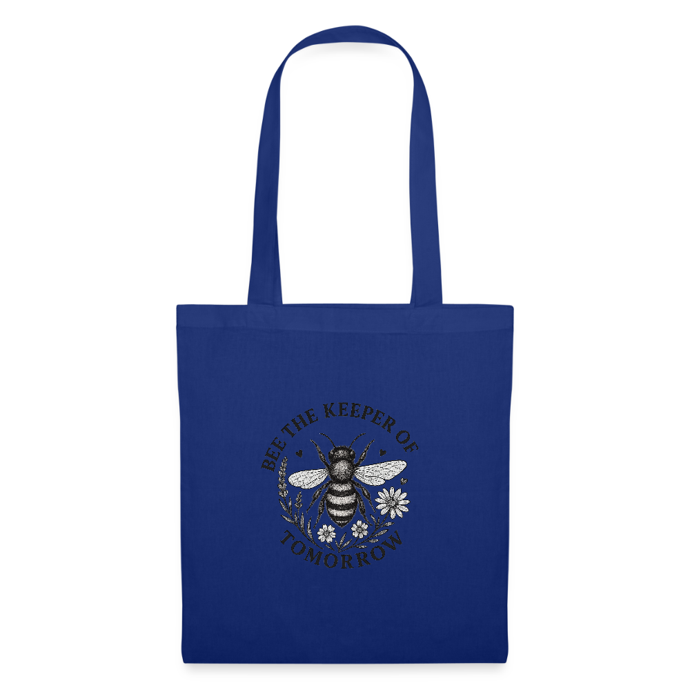 Stoffbeutel "Bee the Keeper of Tomorrow" - Royalblau