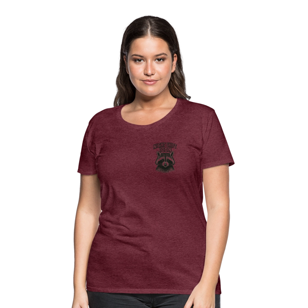 Damen T-Shirt "Night Shift Icon" - Bordeauxrot meliert