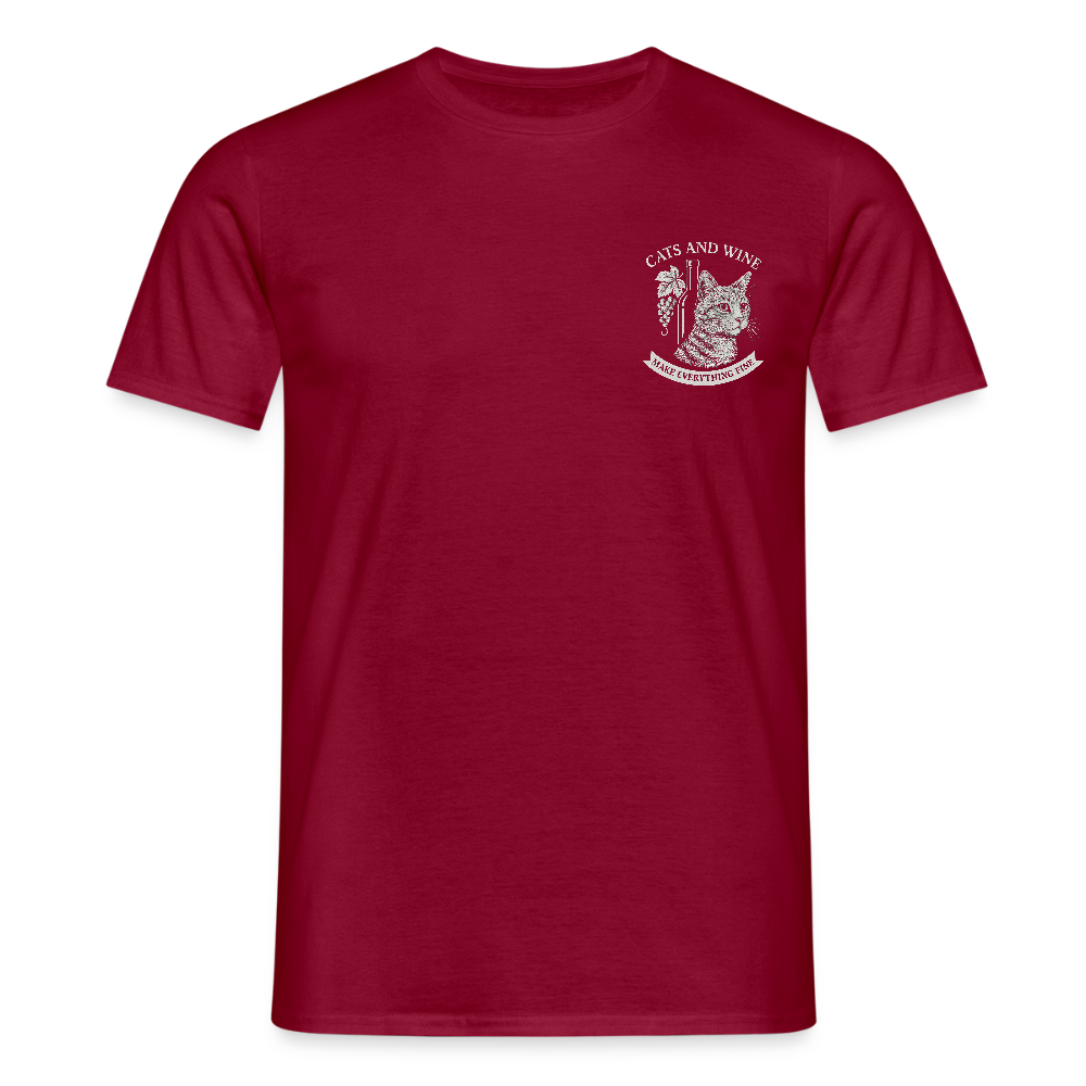 Unisex Fit T-Shirt "Cats&Wine" - Ziegelrot