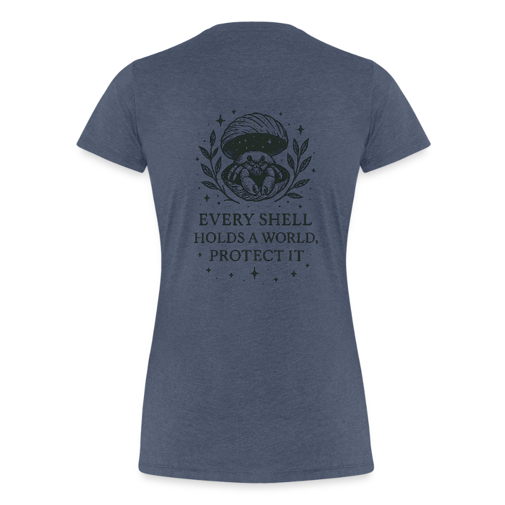 Damen Slim Fit T-Shirt "Cancer" - Blau meliert