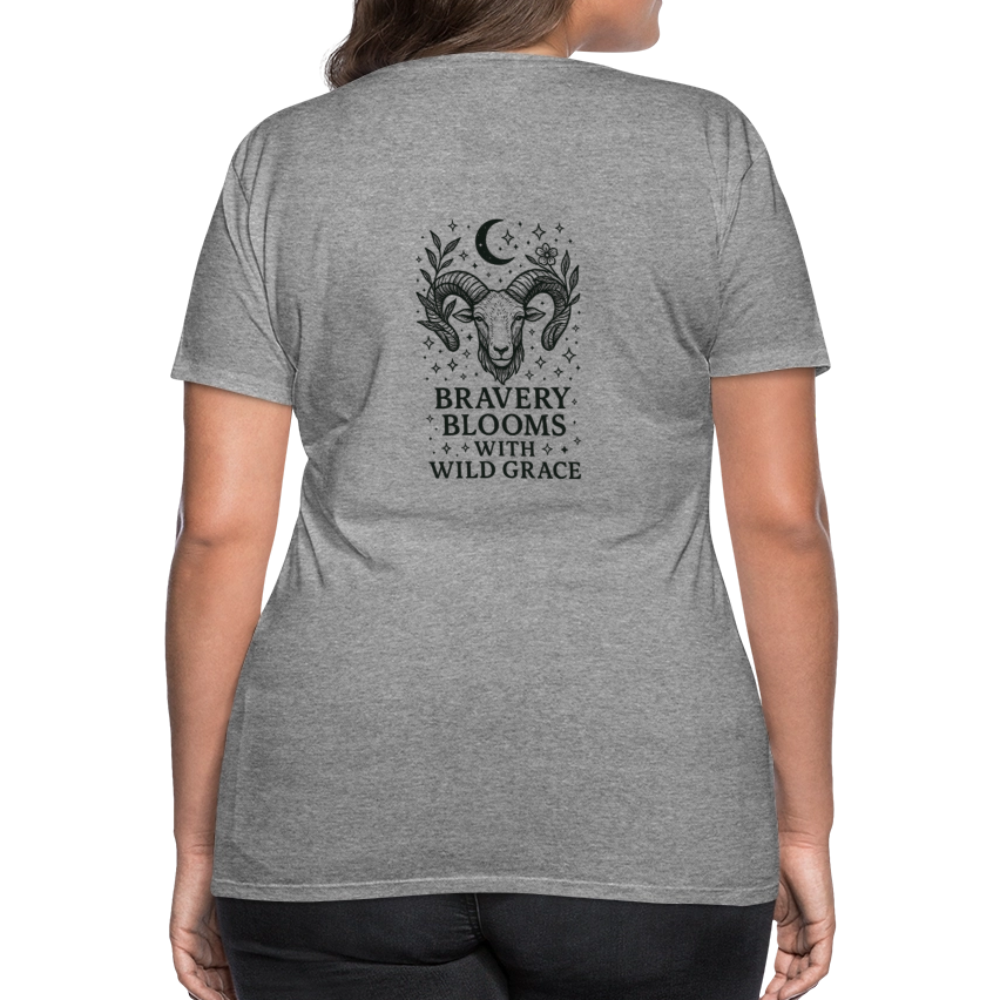 Damen Slim Fit T-Shirt „Aries“ - Grau meliert