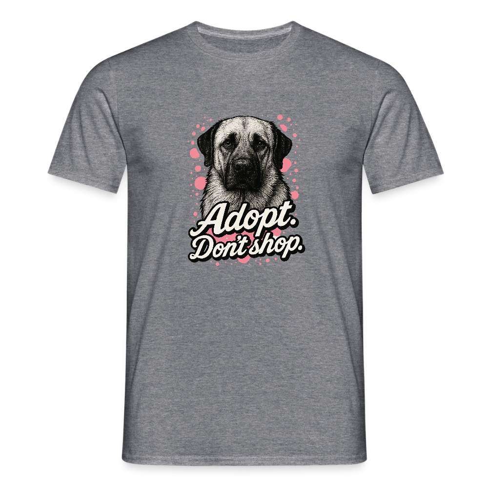 Herren T-Shirt "Adopt. Don't shop" rosa - Graphit meliert
