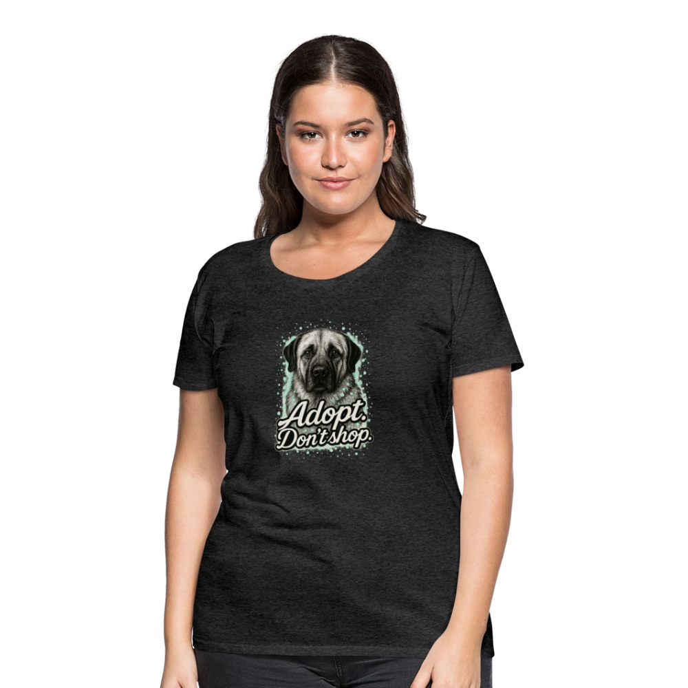 Damen T-Shirt "Adopt. Don't shop." mint - Anthrazit