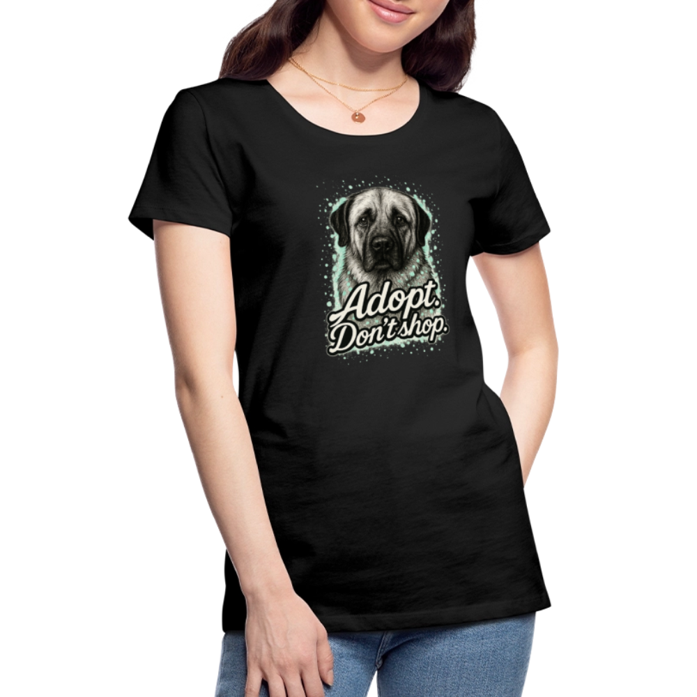 Damen T-Shirt "Adopt. Don't shop." mint - Schwarz