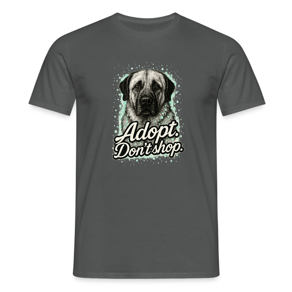 Herren T-Shirt "Adopt. Don't shop." mint - Anthrazit