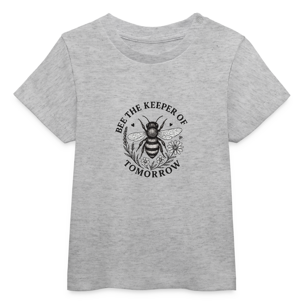 Baby Bio-T-Shirt "Bee the keeper of tomorrow" - Grau meliert