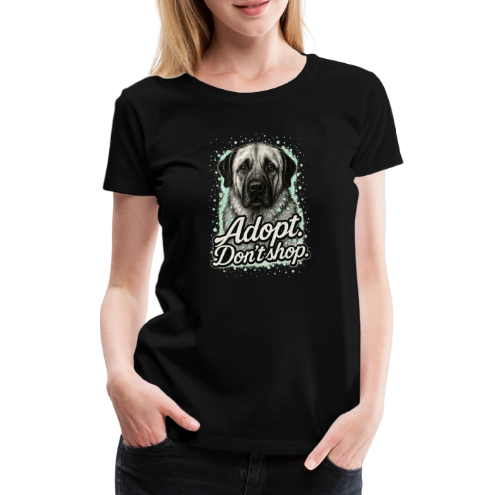 Damen T-Shirt "Adopt. Don't shop." mint - Schwarz