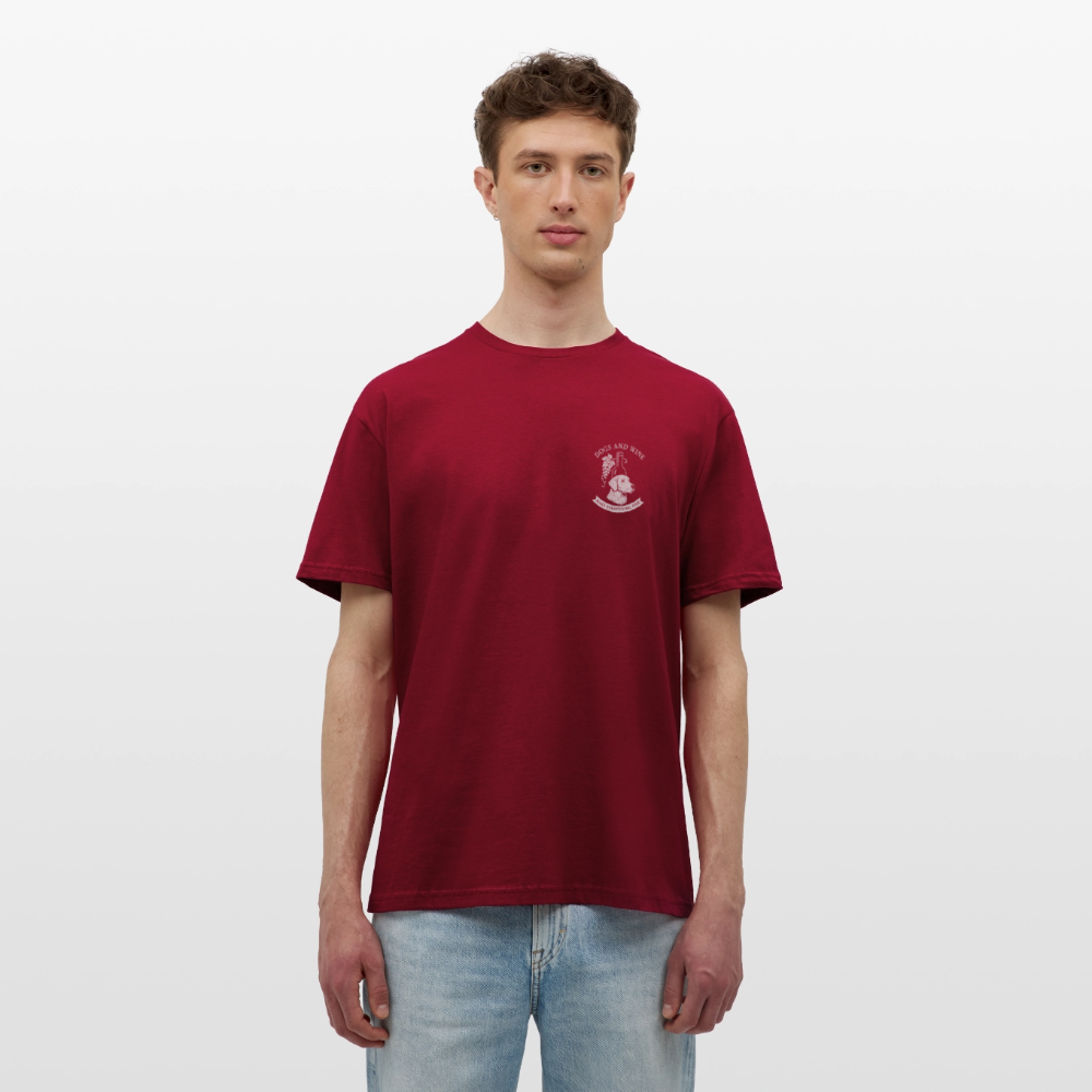 Unisex Fit T-Shirt "Dogs&Wine" - Ziegelrot
